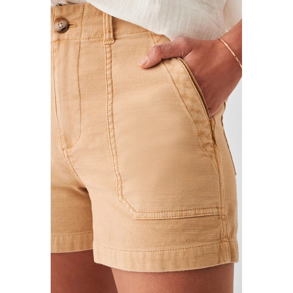 Faherty Stretch Surplus Shorts Womens Size 28 Tan Khaki Retails New @ $128